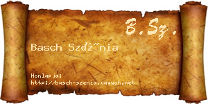 Basch Szénia névjegykártya